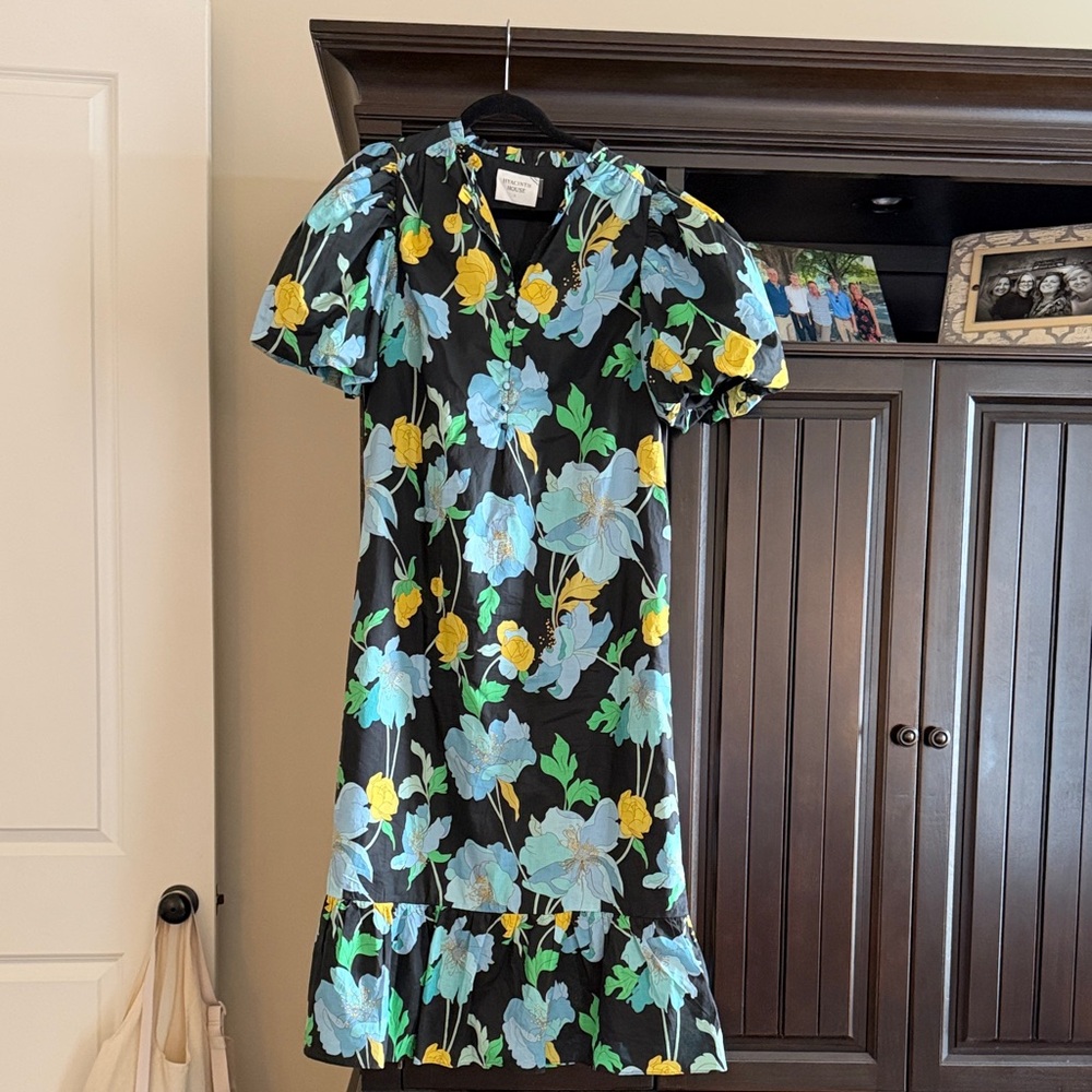 Tuckernuck Hyacinth House Floral Puff Sleeve Midi Dress